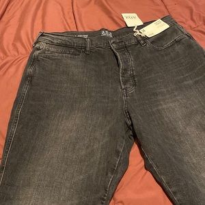 a.n.a. size 14 high rise straight jeans, dark gray